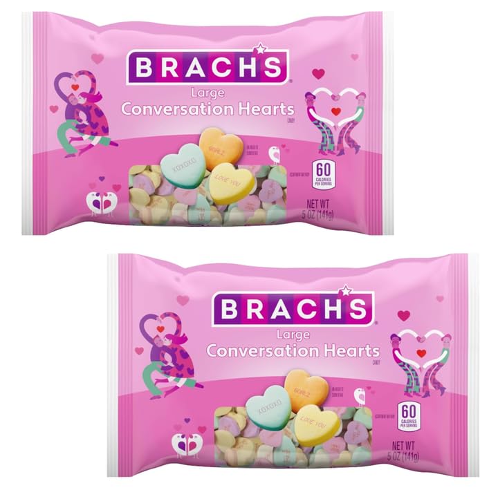 Brach's large conversation hearts two-pack, perfect for sharing with loved ones.
