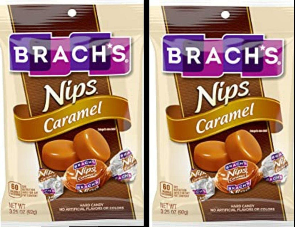 Brach's Nips caramel bag, gluten-free candy for sharing.