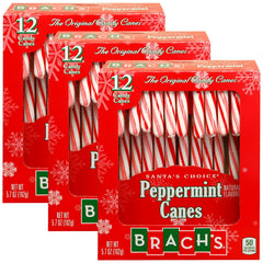 Brach's peppermint candy canes box-front view, ideal for holiday gifting.