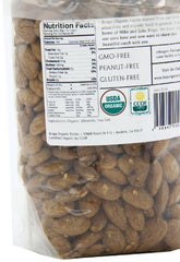 Braga Organic Farms almonds in bag for pantry, long-lasting freshness