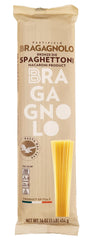 Bragagnolo Spaghettoni 805 bronze-drawn pasta packaging highlights authentic Italian craft.