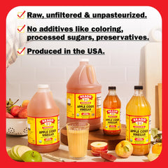 Visible Mother of Vinegar in Bragg raw apple cider vinegar bottle.