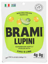 BRAMI Lupini Beans Snack chili lime pack shot highlighting convenient, flavorful protein.