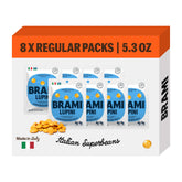 BRAMI Lupini Snack in Sardinian Sea Salt and Vinegar, protein-rich bite.