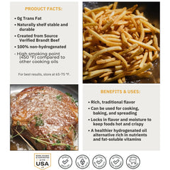 Brandt Beef Tallow cooking-stove-pan demonstrates high-smoke-point searing and browning.