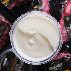 Brandt Beef Tallow tub-open highlights 100% single-ingredient fat with clean flavor.
