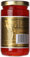 Braswell's red pepper jelly on crostini with cheese.