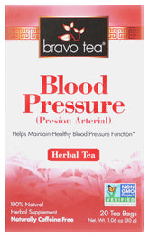 Bravo Tea Blood Pressure box showing premium packaging for everyday brewing
