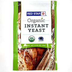 Breadtopia Lesaffre Red Star Organic Instant Yeast on countertop for long shelf life and easy use.