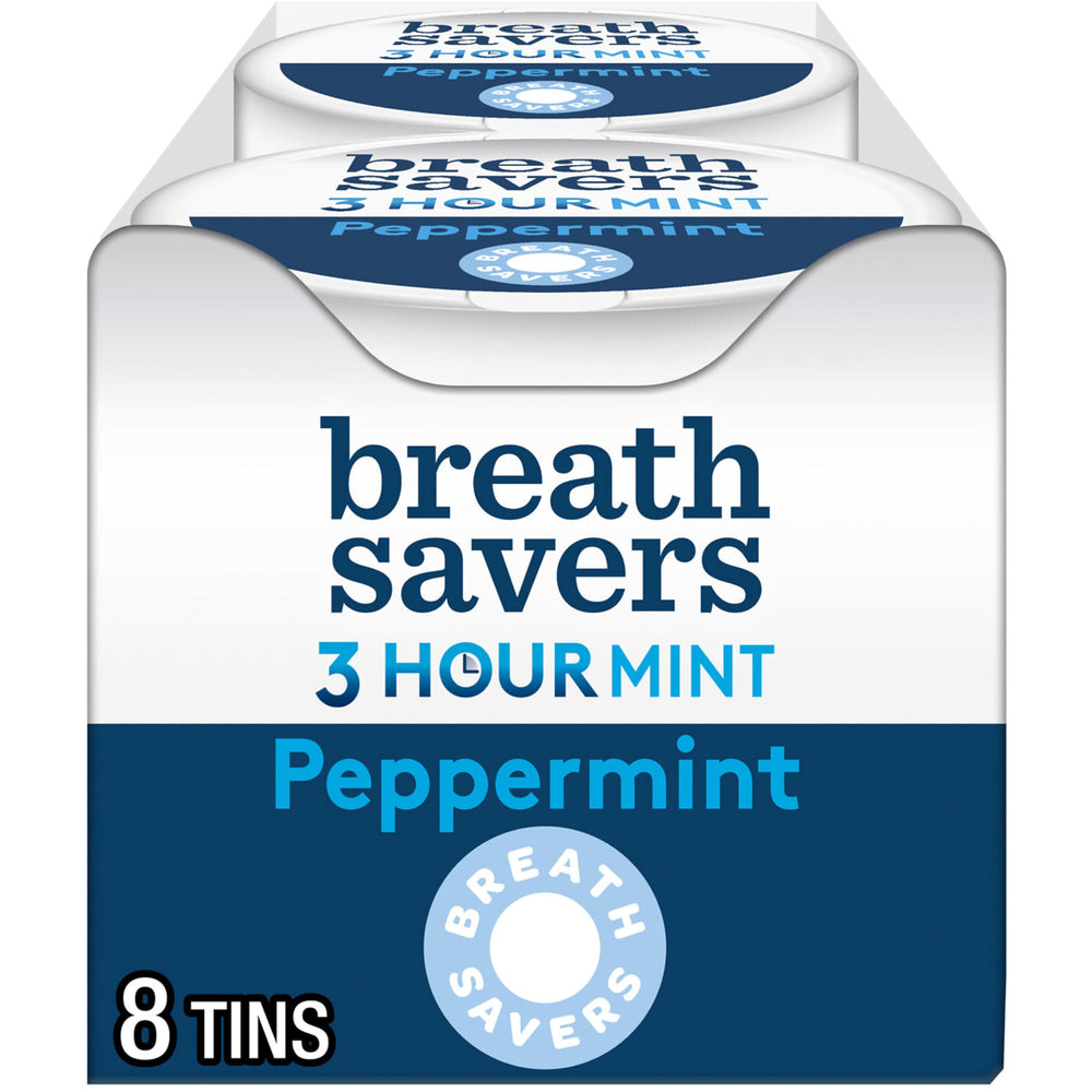 Breath Savers 3-Hour Mint tin front view for on-the-go freshness