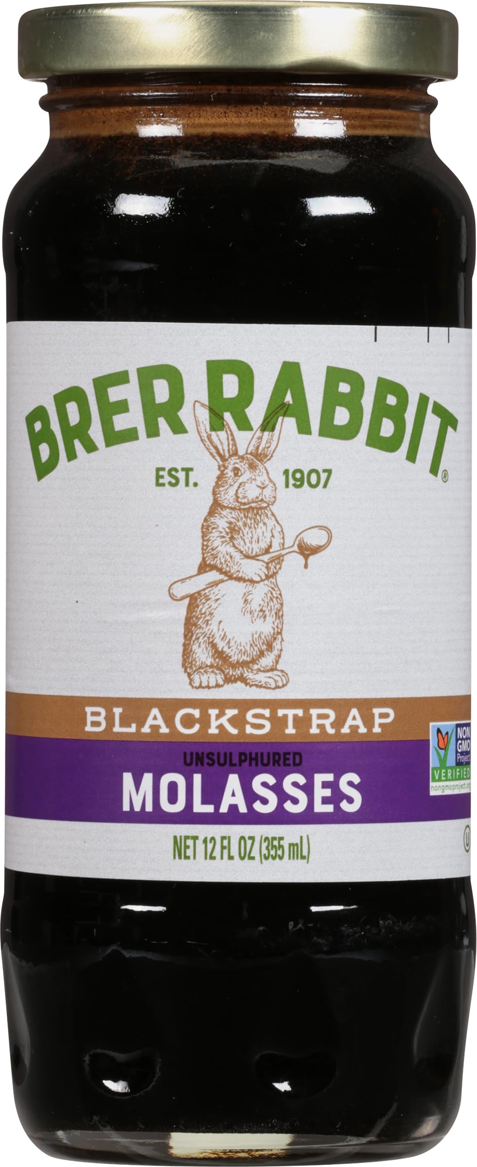 Brer Rabbit unsulphured blackstrap molasses bottle pour for rich baking flavors