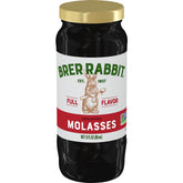 Brer Rabbit Unsulphured Molasses bottle pour enriches baked goods.