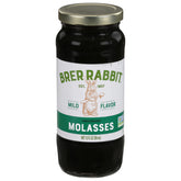 Brer Rabbit Unsulphured Molasses bottle showcasing mild flavor and light color for subtle sweetness