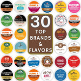 BREWANA top-brand-name variety pack box with 30 pods for tasting at home.
