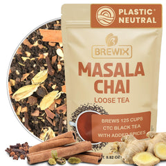 BREWIX Masala Chai loose leaf with spices visible for a rich, aromatic brew.