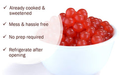 BREXONIC strawberry boba pearls jar 7 lb pack with long shelf life.