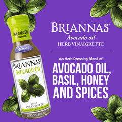 Close-up of avocado oil and basil in BRIANNAS vinaigrette for rich aroma and taste