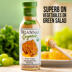 BRIANNAS Organic Dressing label highlights kosher and organic certification