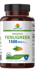 Brieofood Fenugreek vegetarian tablets for convenient daily supplementation.