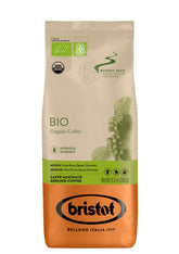 Bristot Organic Ground Espresso packaging with USDA certification and rich aroma