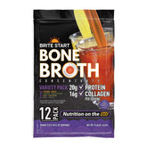 Brite Start Bone Broth Variety Pack with on-the-go packaging for quick, protein-rich nourishment.