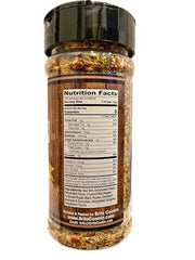 Britscookin Garlic & Herb Seasoning label closeup highlights gluten-free, no MSG blend
