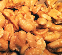 Brittle Brothers peanut brittle crunch close-up shows texture
