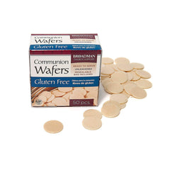 Broadman gluten-free wafers 50-count pack, ready for church services and ceremonies.