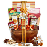 Broadway Basketeers get well gift basket arrangement with treats to lift spirits