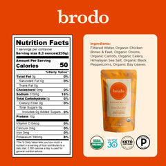 Brodo hearth bone broth pouch ready-to-heat for quick nourishment.