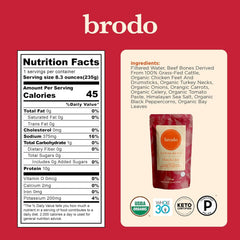 Brodo classic organic beef bone broth pouch with rich, nourishing flavor.