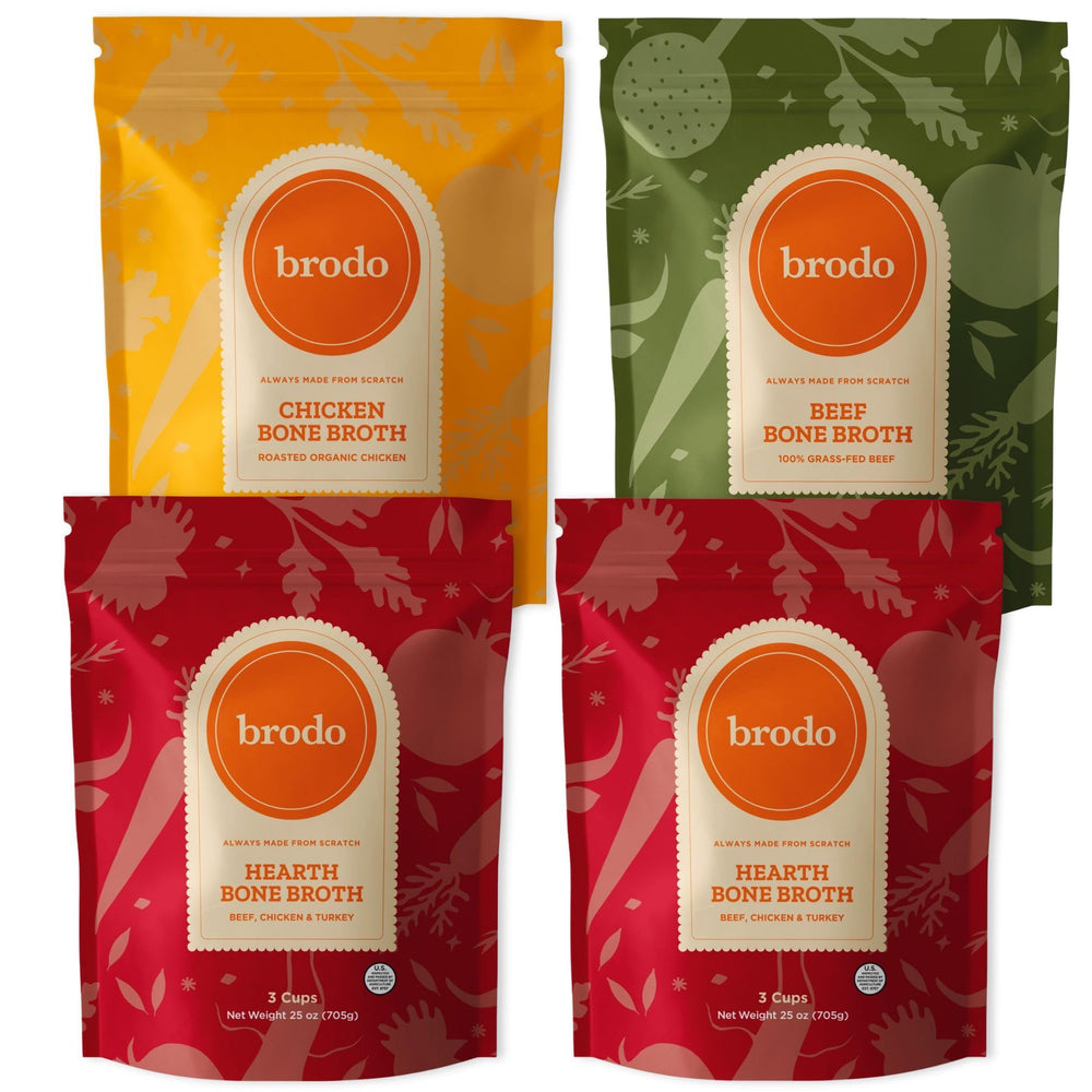 Brodo classic organic chicken bone broth pouch for sipping and cooking.