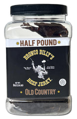 Bronco Billy's jerky slices on a wooden board ready to snack during outdoor adventures