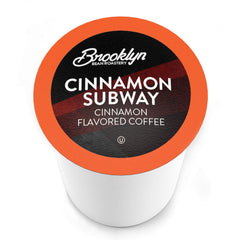 Brooklyn Beans Cinnamon Subway coffee pods packaging displaying 40-count box for daily brewing