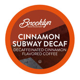 Brooklyn Beans Cinnamon Subway Decaf Pod package ready for Keurig brewing