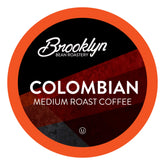 Brooklyn Beans Colombian Gourmet Coffee Pods front view for a smooth morning brew