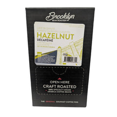 Close-up of hazelnut aroma in Brooklyn Beans Hazelnut Decaf pods for a comforting morning ritual.
