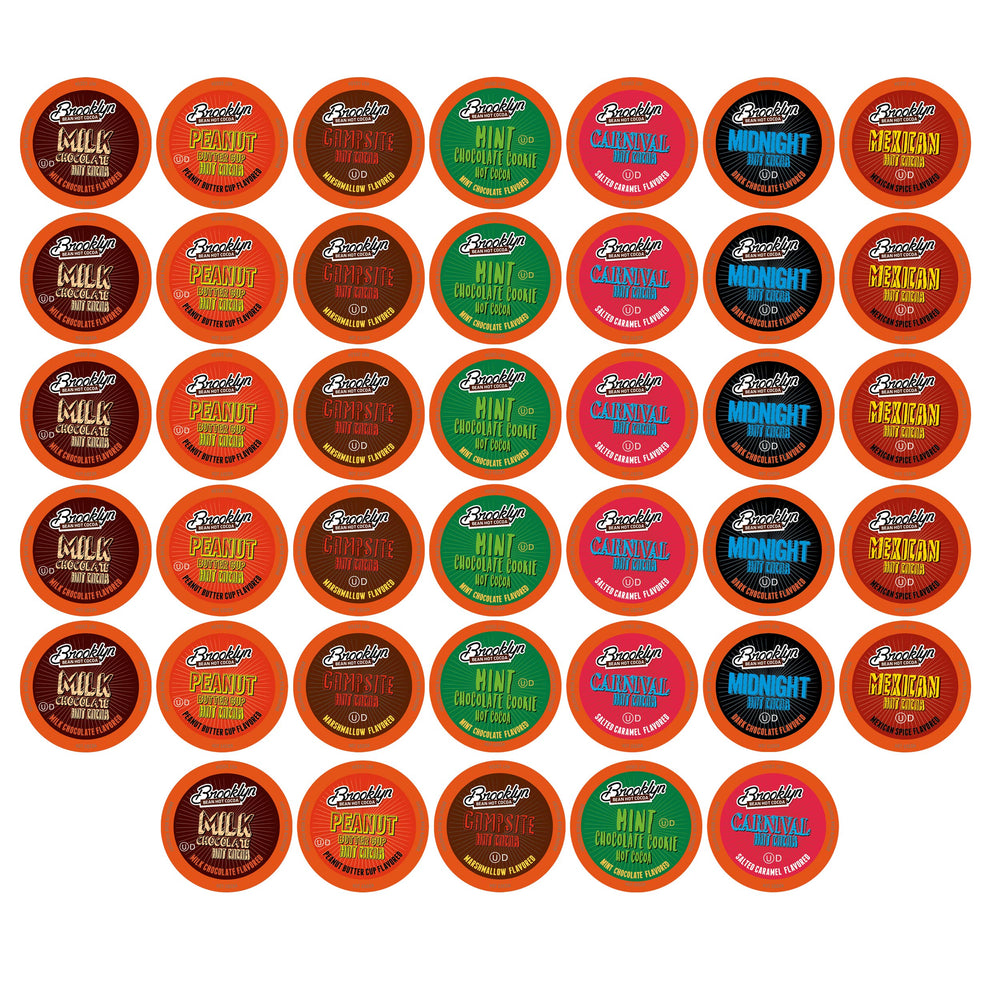 Brooklyn Beans hot chocolate variety pack with six flavors for cozy evenings