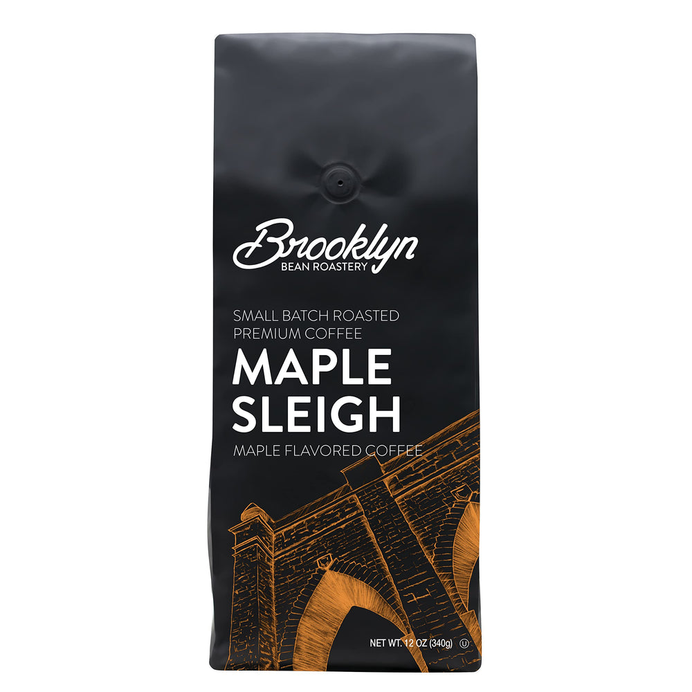 Brooklyn Beans Maple Sleigh coffee bag highlighting maple flavor for cozy mornings
