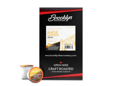 Brooklyn Beans Maple Sleigh packaging displays 40-count box for easy daily use.