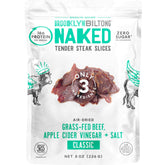 Brooklyn Biltong Naked 8oz pack, ideal on-the-go protein snack.