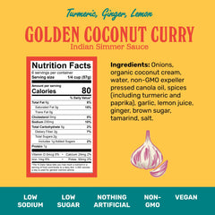 Brooklyn Delhi Golden Coconut Curry jar closeup – creamy texture and toasted spices.