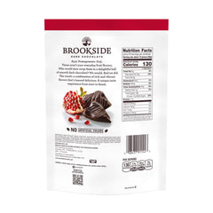 Brookside snacking chocolate with pomegranate centers close-up: rich flavor and no artificial colors.