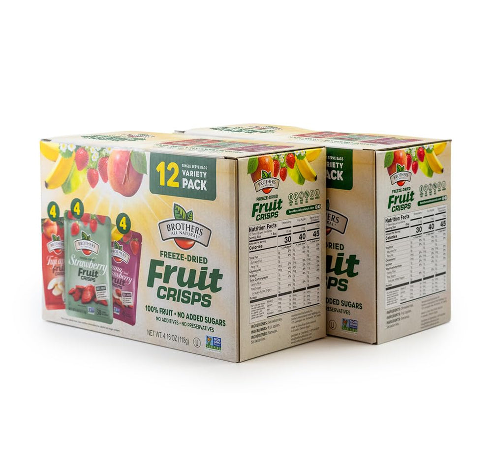 Brothers-ALL-Natural freeze-dried fruit crisps variety pack 24 single-serve bags for convenient snacking