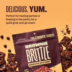 Crumbled Brownie Brittle topping on ice cream adds chocolatey crunch.