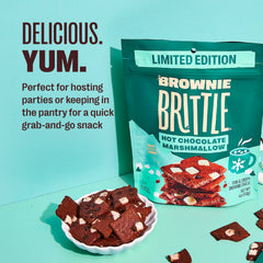 Brownie Brittle Hot Chocolate Marshmallow crumbs topping over ice cream.