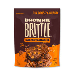Brownie Brittle Salted Caramel bags on display for party snacks.