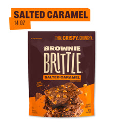 Close-up of Brownie Brittle Salted Caramel chips showing crunchy texture.