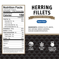 Brunswick herring fillets served with a pasta dish for quick seafood flavor