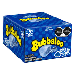 Bubbaloo Adams chewing gum with blueberry liquid center for a burst of flavor